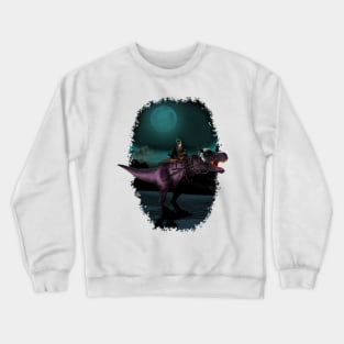 Cat Riding A T Rex Science Fiction Style Crewneck Sweatshirt